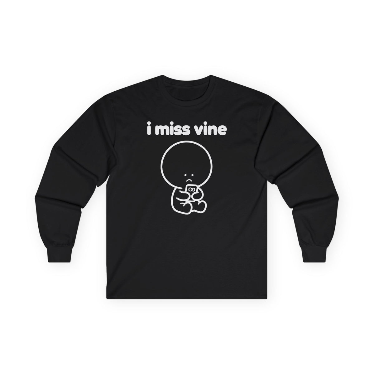 i miss vine long sleeve tee - Black