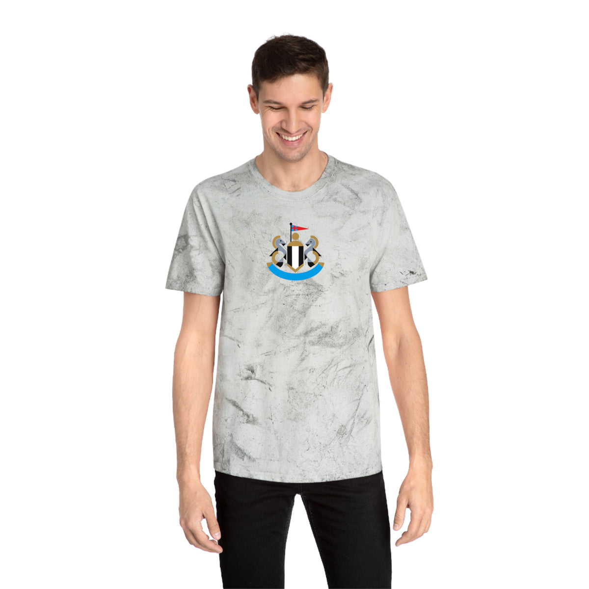 Newcastle Soccer Tie-Dye Tee — Smoke, Aqua, Old Gold & Black