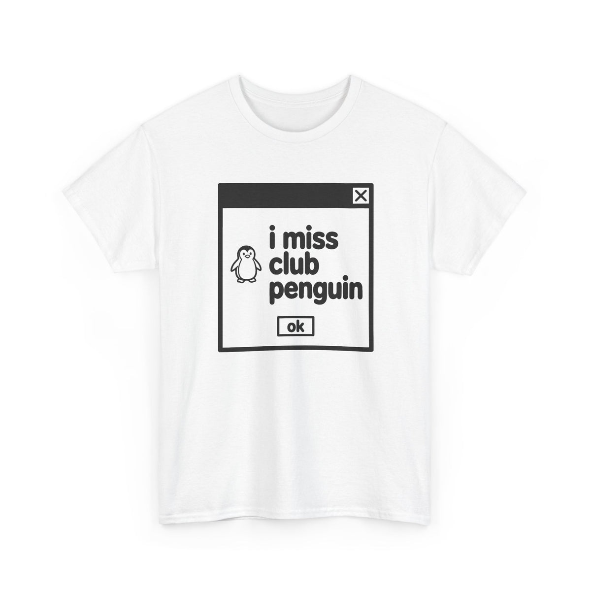 i miss club penguin error tee - White