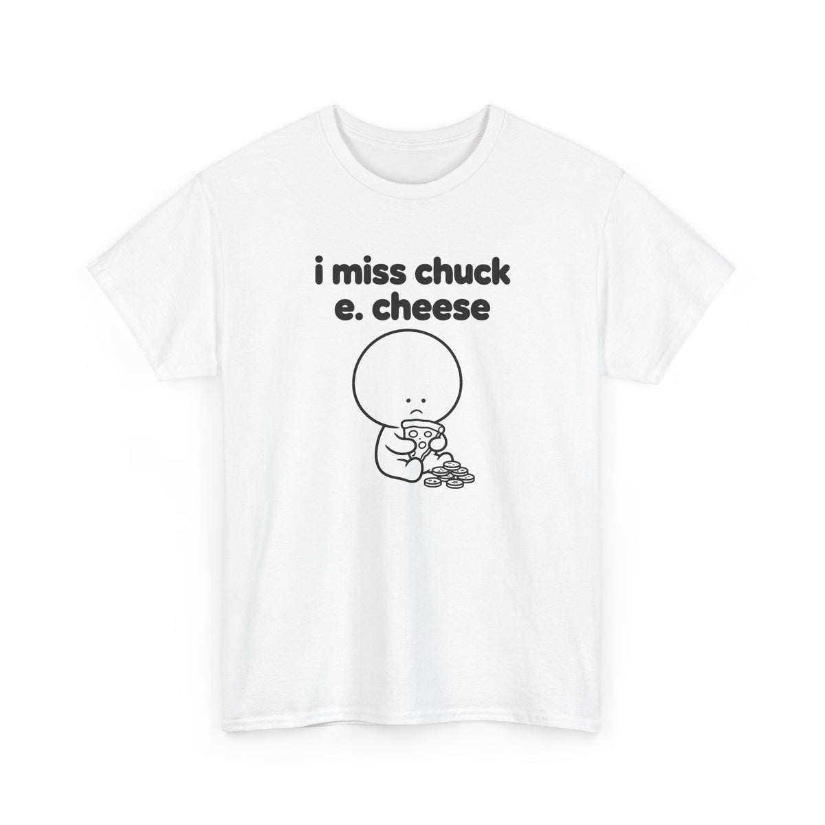 i miss chuck e. cheese tee - White