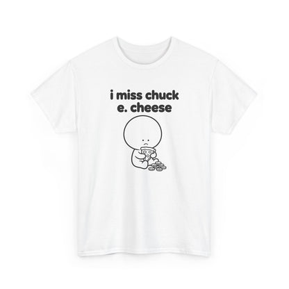 i miss chuck e. cheese tee - White
