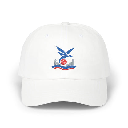 London Soccer Dad Cap — Embroidered, Royal, Red & Grey