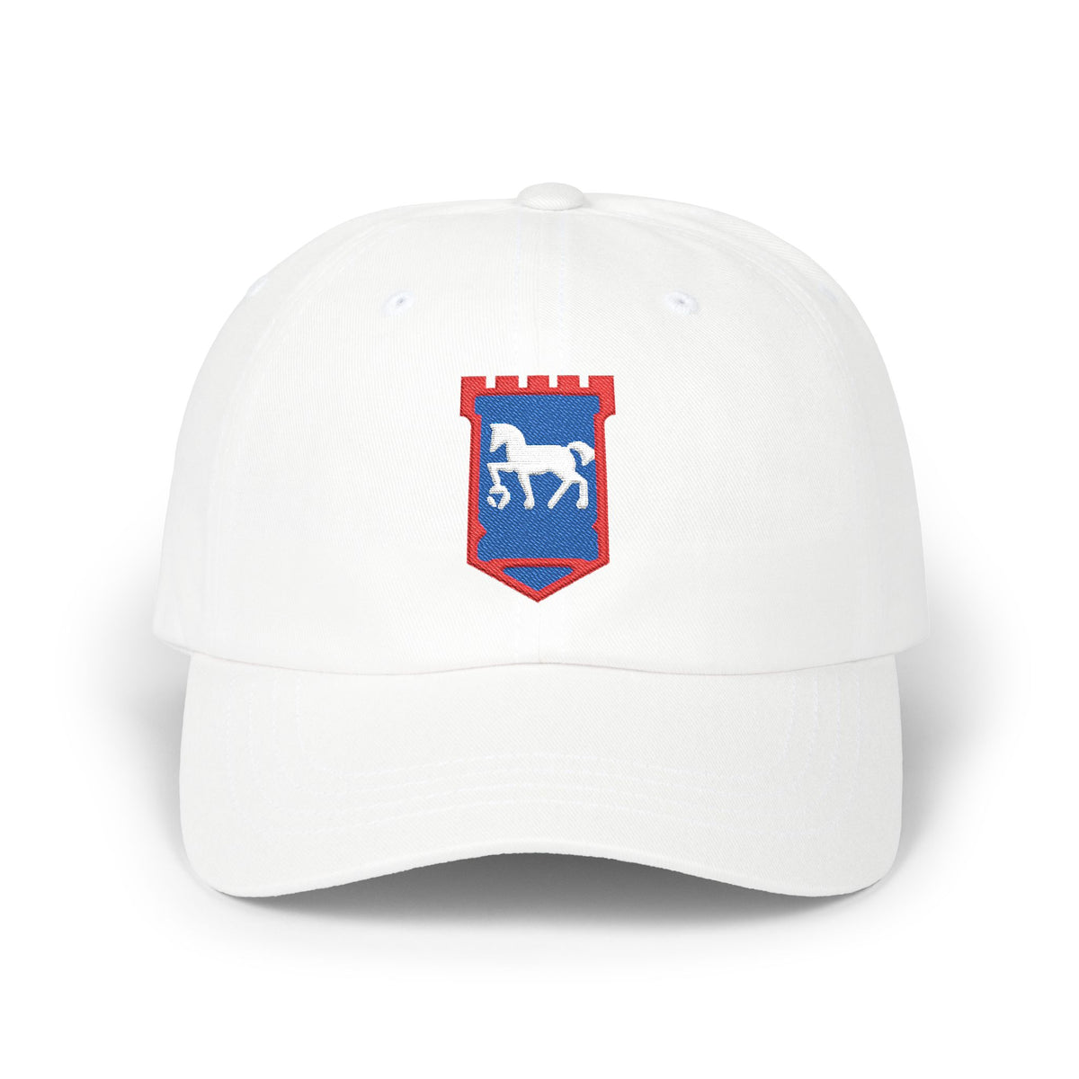 Ipswich Soccer Dad Cap — Embroidered, Royal, Red & White