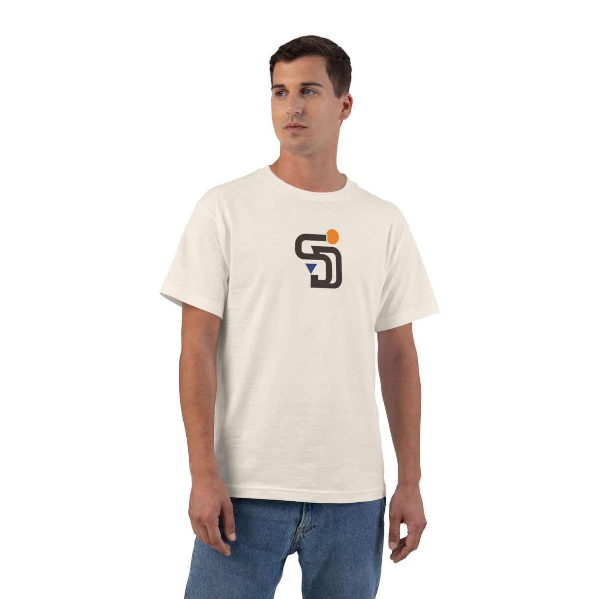 San Diego Baseball Heavyweight Tee — Natural, Black, Gold & Royal