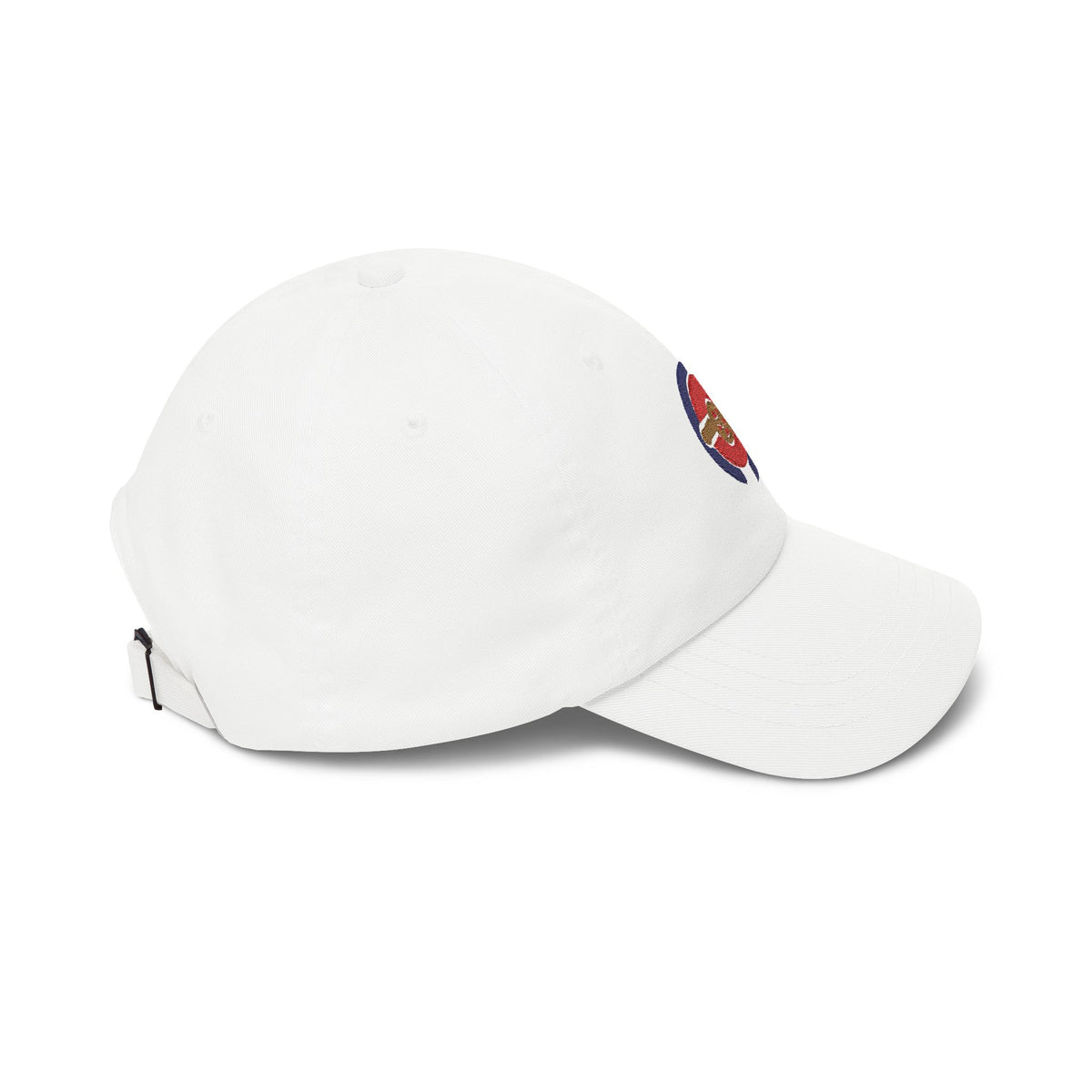 London Soccer Dad Cap — Embroidered, Red, Navy & Old Gold