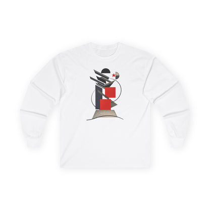 plate 077 long sleeve tee - White