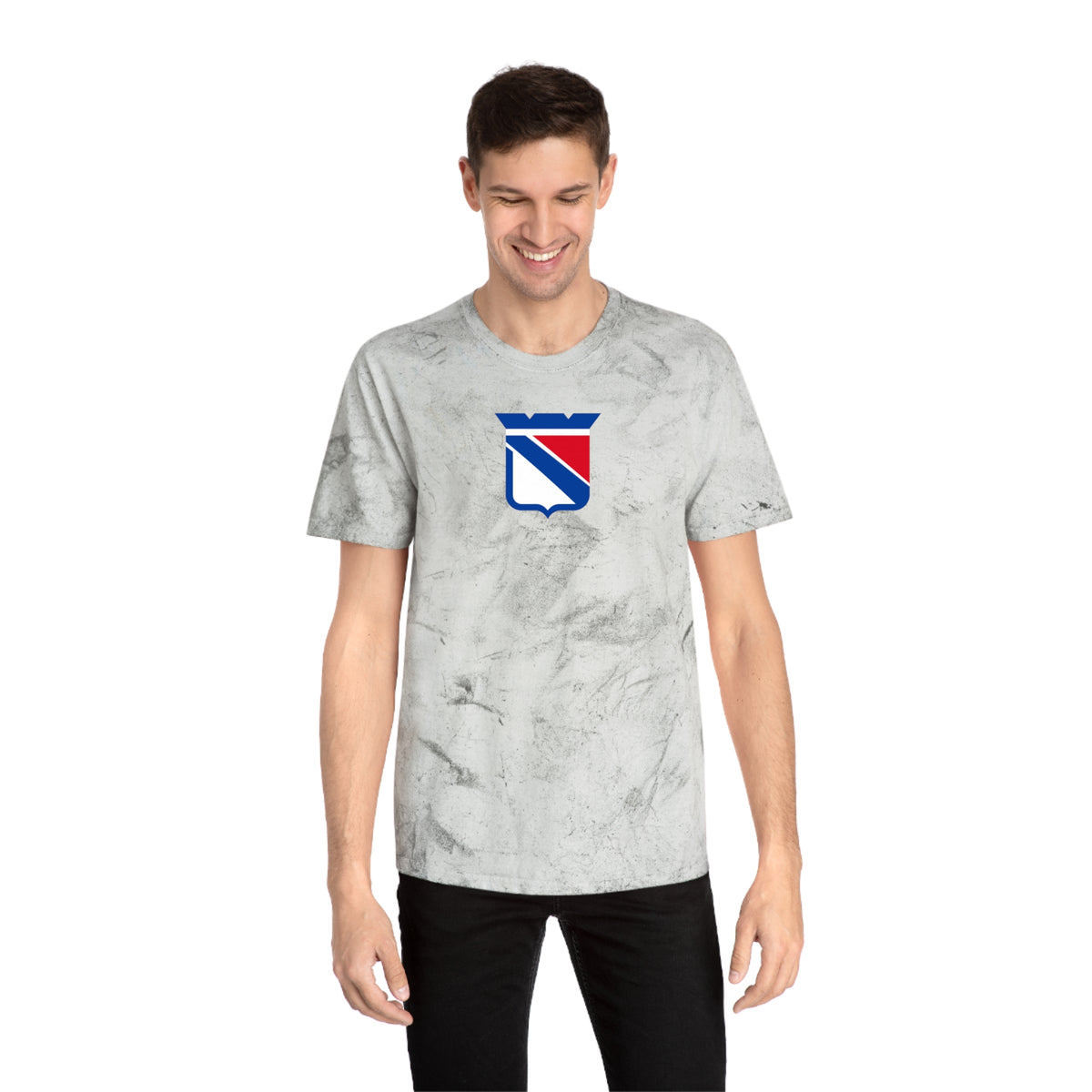 New York Hockey Tie-Dye Tee — Smoke, Royal, White & Red
