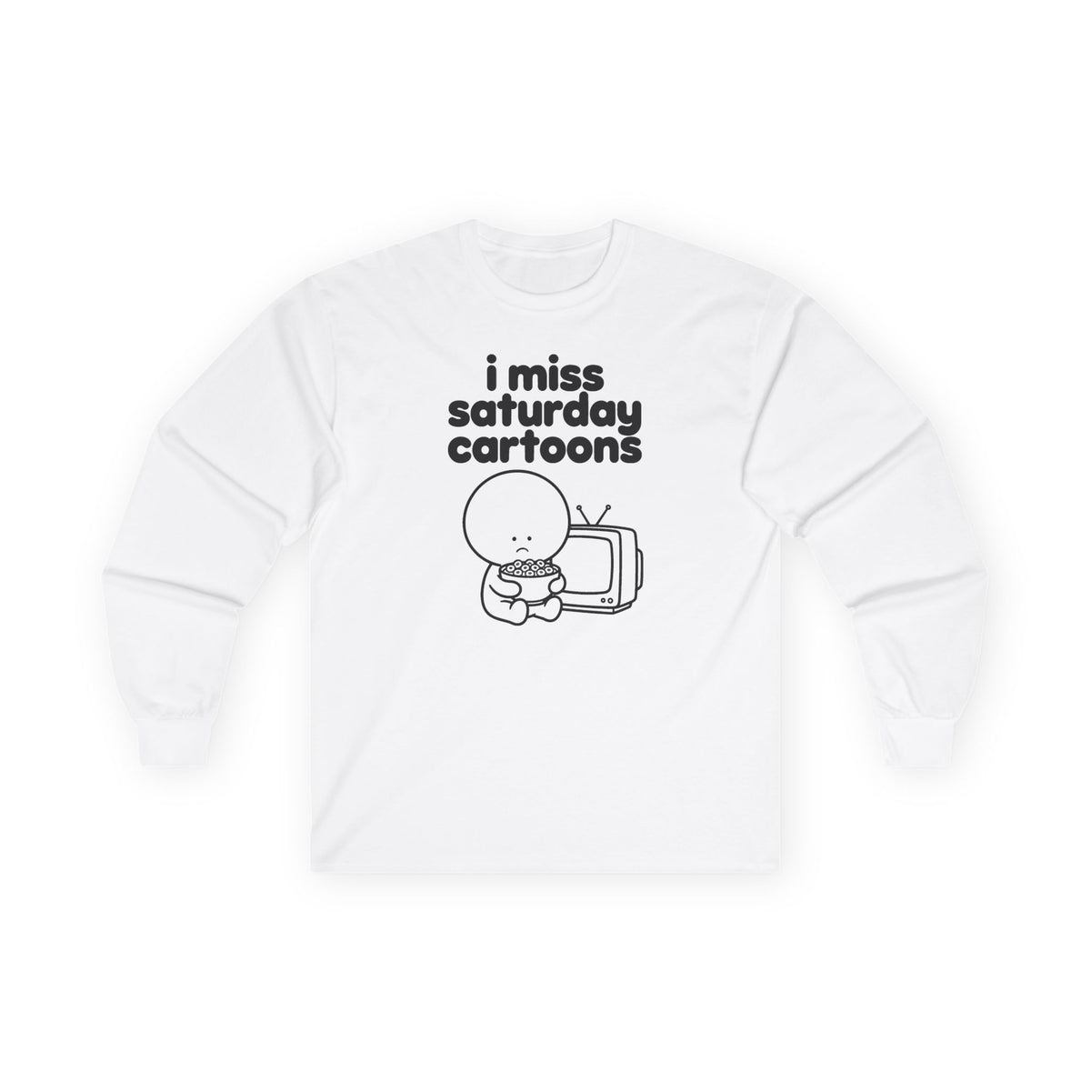 i miss saturday cartoons long sleeve tee - White by lonelyboi