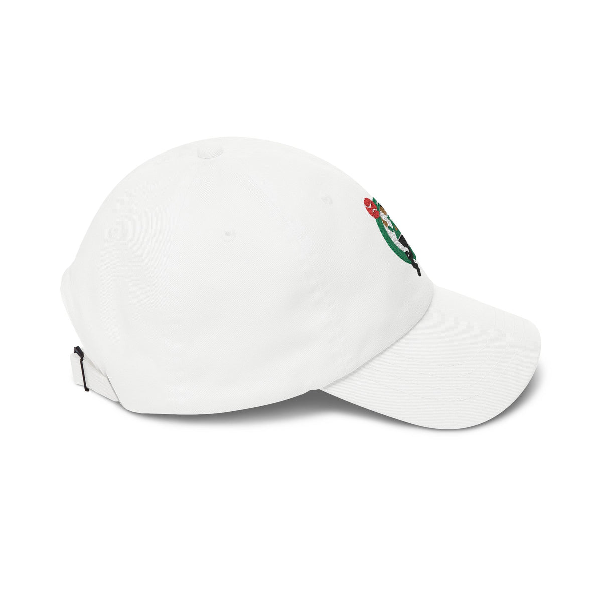 Boston Basketball Dad Cap — Embroidered, Kelly Green, White & Black