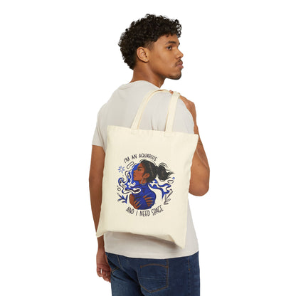 Cotton Canvas Aquarius Tote Bag