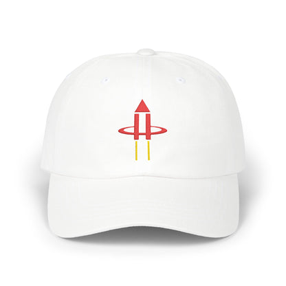 Houston Basketball Dad Cap — Embroidered, Red & Gold
