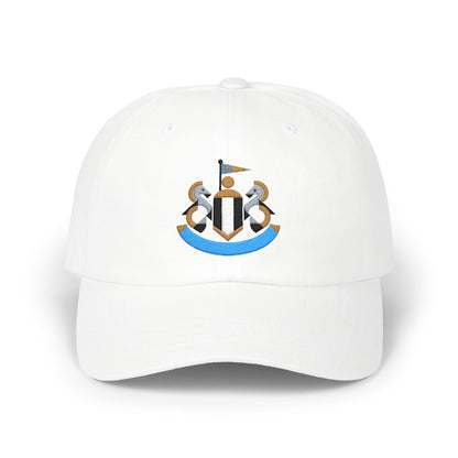 Newcastle Soccer Dad Cap — Embroidered, Aqua, Old Gold & Black