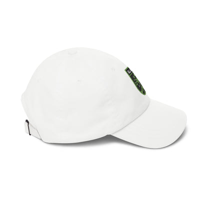 Austin Soccer Dad Cap — Embroidered, Black, Kiwi Green & White