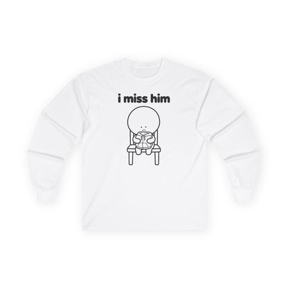 i miss him long sleeve tee - White