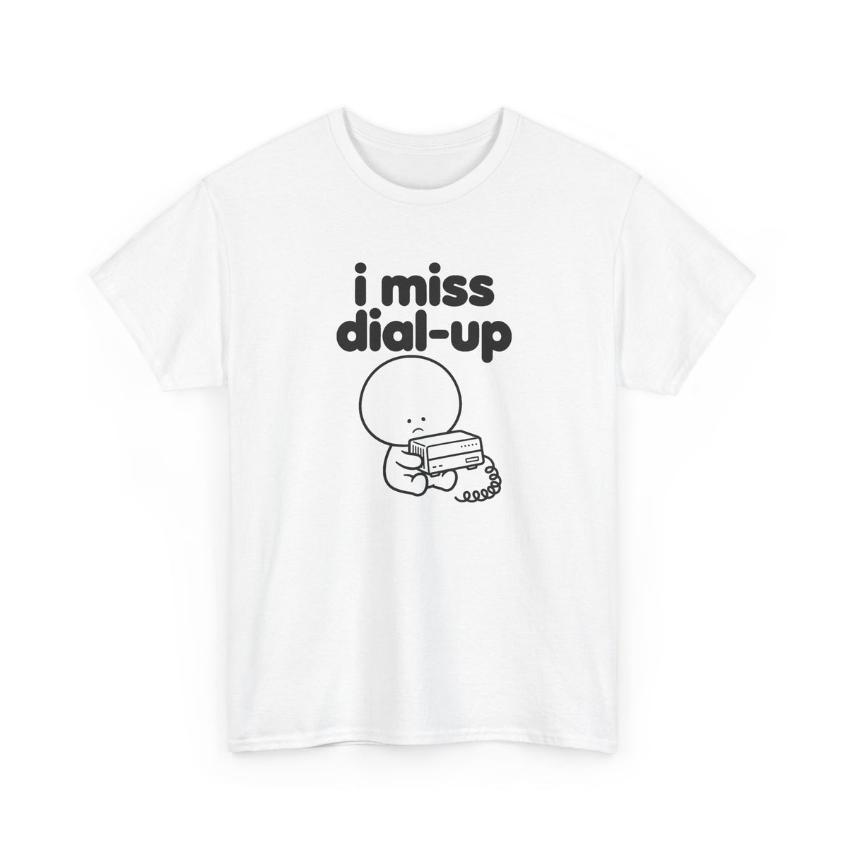 i miss dial-up tee - White