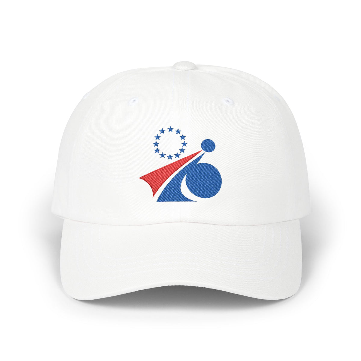 Philadelphia Basketball Dad Cap — Embroidered, Royal & Red