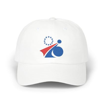 Philadelphia Basketball Dad Cap — Embroidered, Royal & Red