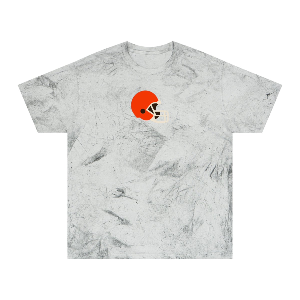 Cleveland Football Tie-Dye Tee — Smoke, Orange, White & Black