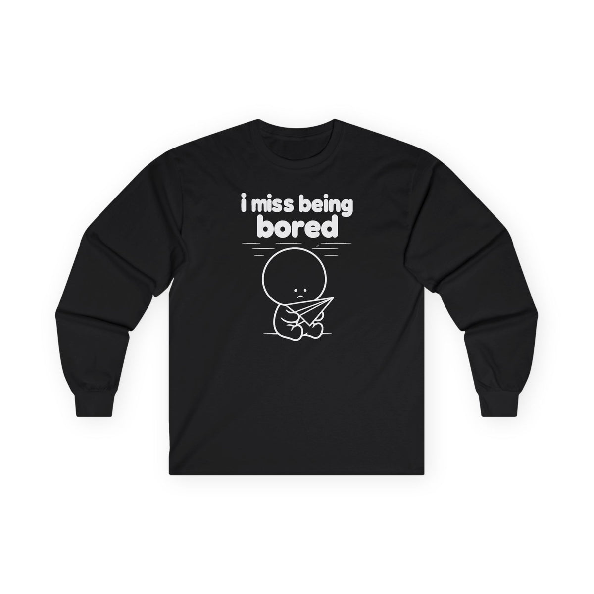 i miss being bored long sleeve tee - Black by lonelyboi