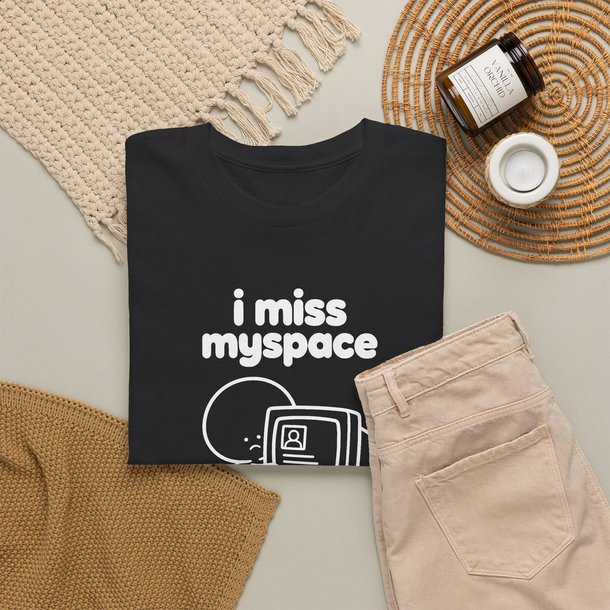 i miss myspace tee - Black