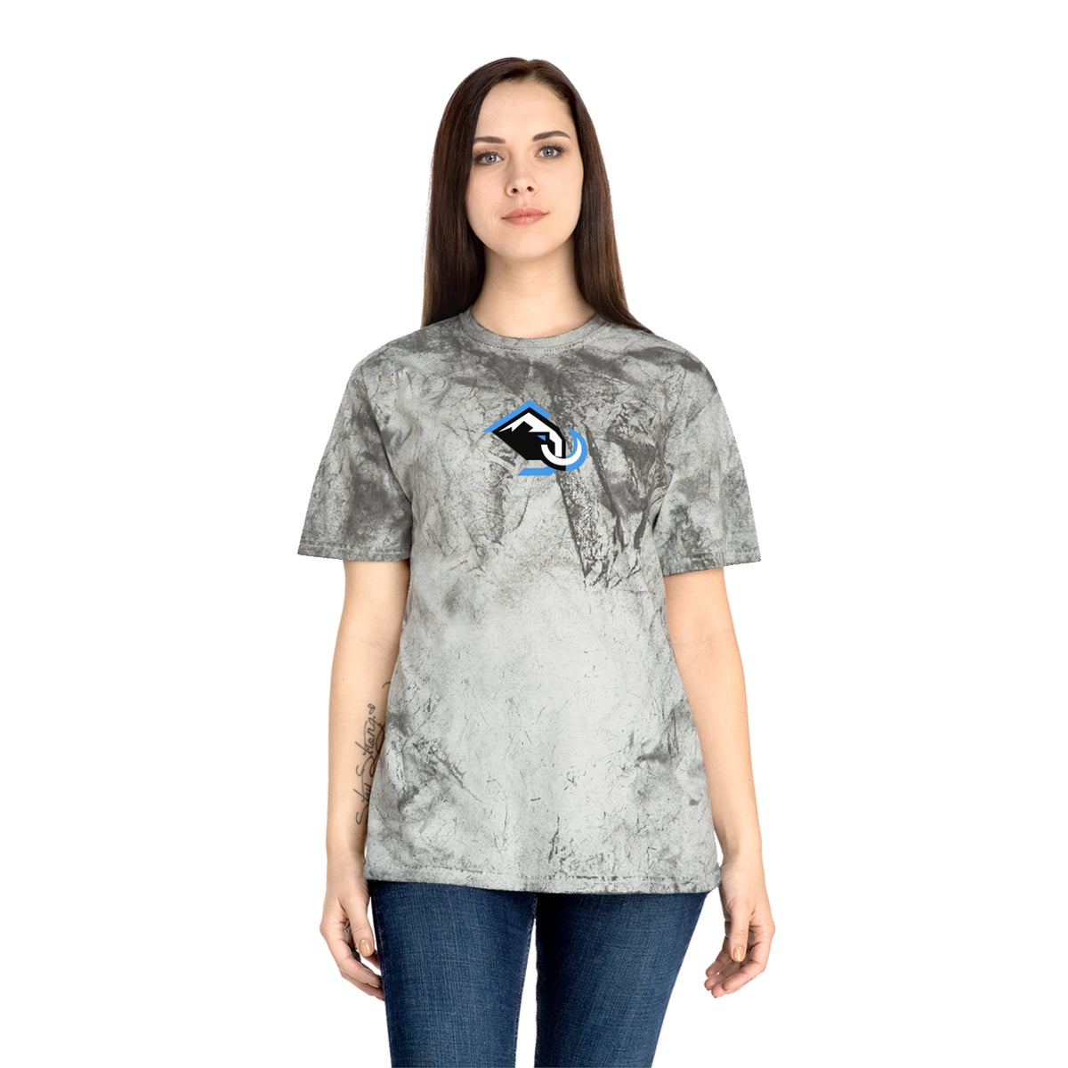Utah Hockey Tie-Dye Tee — Smoke, Black, Aqua & White