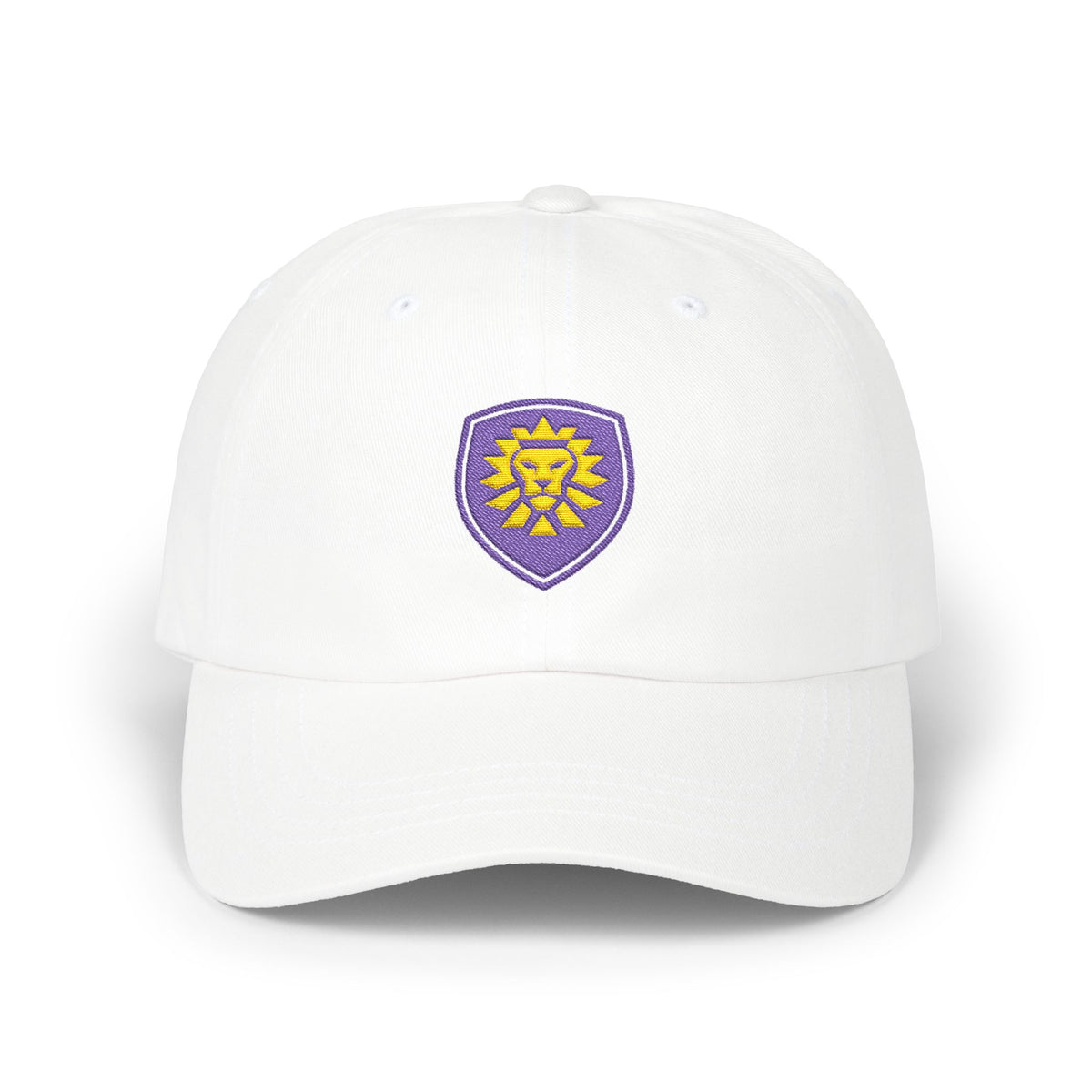 Orlando Soccer Dad Cap — Embroidered, Purple, Gold & Old Gold