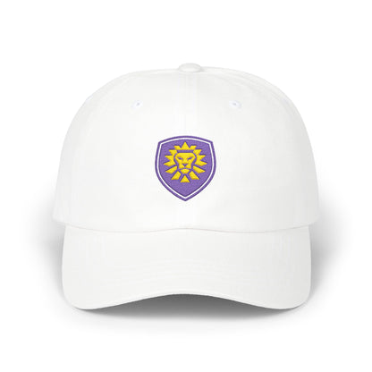 Orlando Soccer Dad Cap — Embroidered, Purple, Gold & Old Gold