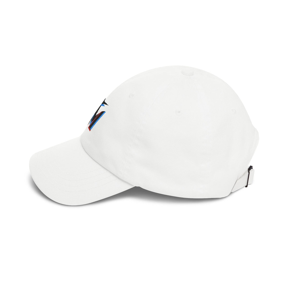 Miami Baseball Dad Cap — Embroidered, Black, Aqua & Red