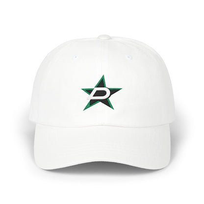 Dallas Hockey Dad Cap — Embroidered, Black, White & Kelly Green