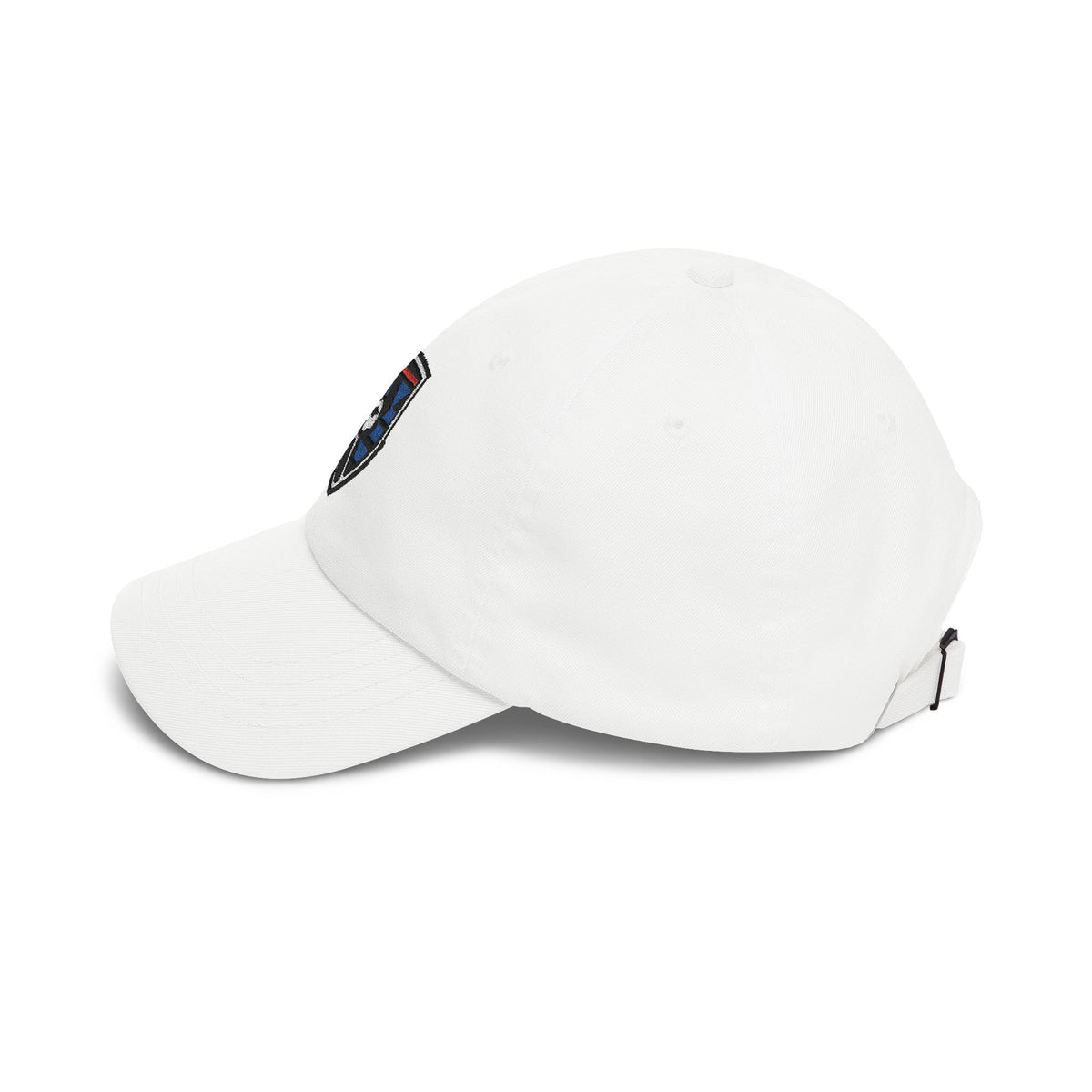 San Jose Soccer Dad Cap — Embroidered, Black, White & Royal