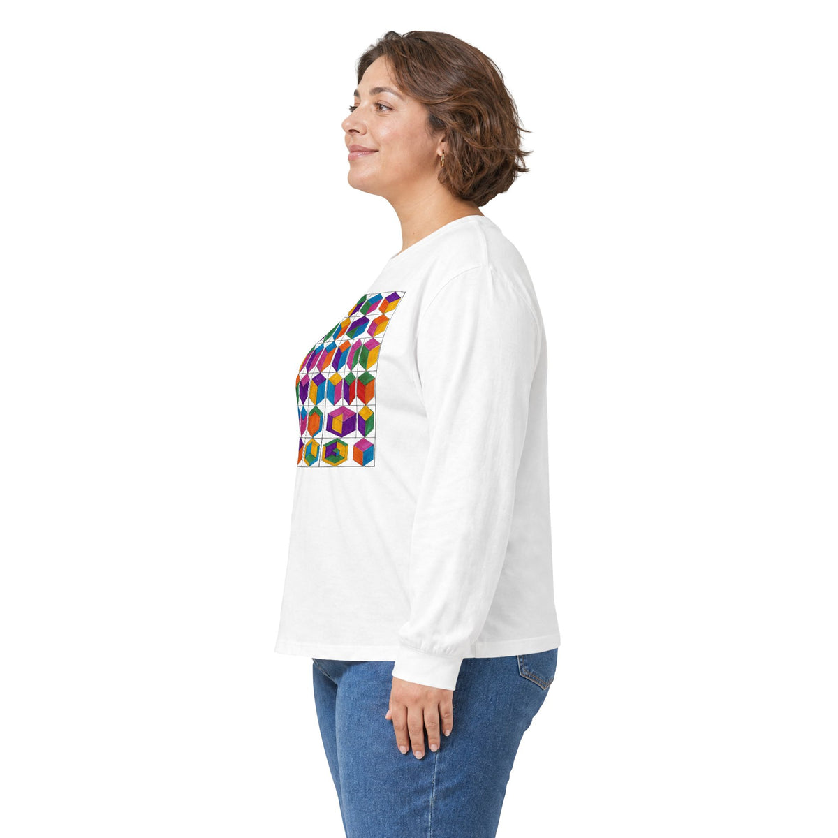 plate 217 long sleeve tee - White